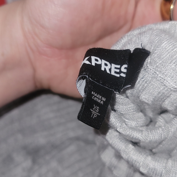 Nwot Express Gray Ribbed Turtleneck Sweater - Picture 4 of 7